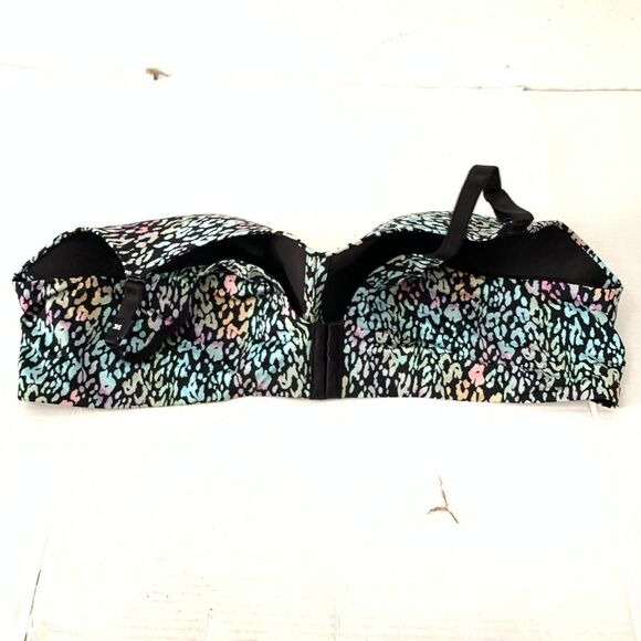 Torrid Curve 54 C Bra Wire Free Lightly Lined Everyday Black Rainbow Leopard NEW - Picture 4 of 7